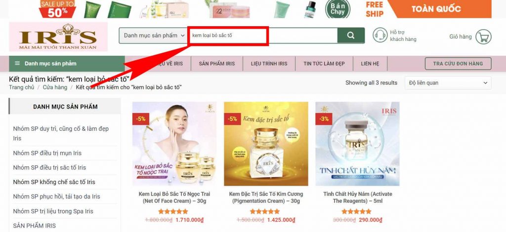 mỹ phẩm iris gold singapore